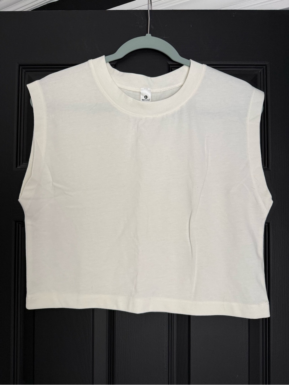 90 Degree By Reflex White Sleeveless Crop Tank